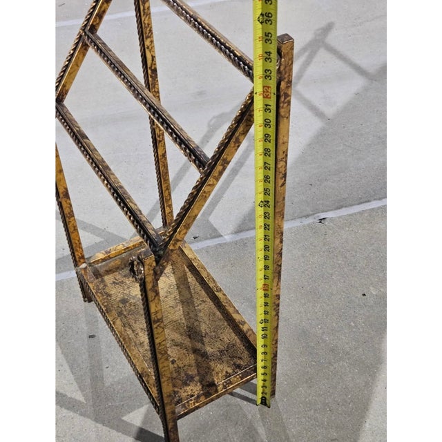 1970’s Hollywood Regency Gold Braided Gilt Iron Towel Rack For Sale - Image 13 of 17