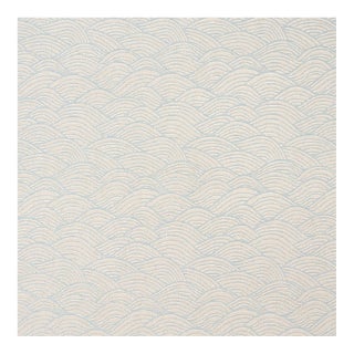 Schumacher Symphony Scallop Fabric In Sky For Sale