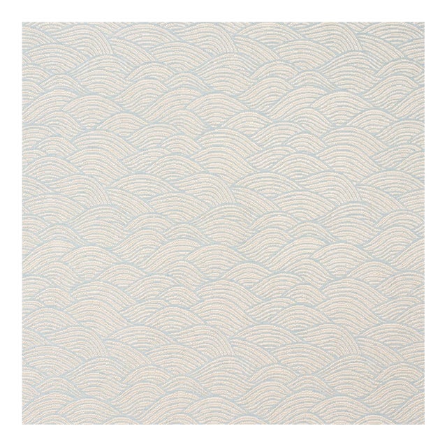 Schumacher Symphony Scallop Fabric In Sky For Sale