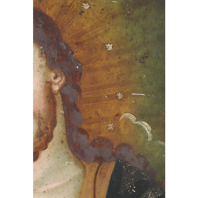 Sacred Heart of Jesus, Oil on Tin Over Panel, 19th Century For Sale - Image 10 of 12