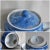 1950s Koransha Fukagawa Blue Porcelain Tea Set Sakura Chawans and Tea Pot - 6 Piece Set For Sale - Image 5 of 9