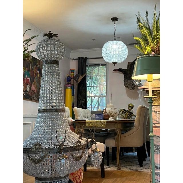 Hollywood Regency 1970s Oversized Jumbo Deer 6 Head Chandelier For Sale - Image 3 of 10