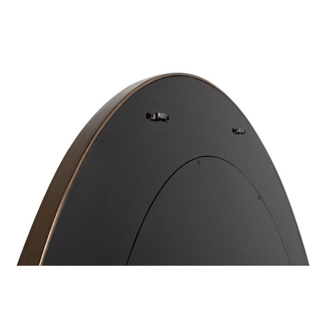 2020s Mid-Century Modern Style Purple Round Leather Mirror For Sale - Image 5 of 6