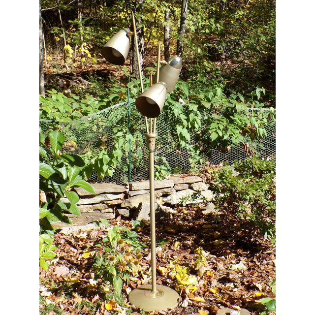 Vintage Mid Century Modern Avocado Cone Bullet Light Metal Floor Lamp Industrial For Sale In Boston - Image 6 of 12