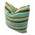 Vintage green, brown, cream, and teal velvet striped pillow with zipper closure. Down filled. No maker's marks.