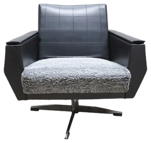 Vintage Leather Swivel Armchair