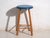 Blue Vintage Wooden Stool with Round Seat, Central Europe, 1950 For Sale - Image 8 of 9