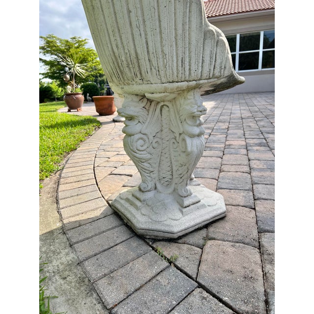 Vintage Grotto Cement Stone Garden Chair For Sale In West Palm - Image 6 of 8