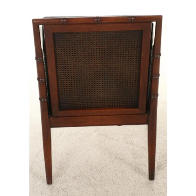 Hickory Chair Company Faux Bamboo Campaign Chair and Ottoman For Sale - Image 10 of 12