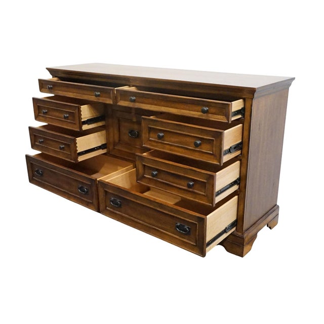 Brown Aspenhome White Oak Contemporary Modern Spanish Revival 68" Triple Door Dresser For Sale - Image 8 of 14