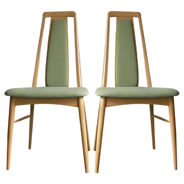 Set of Vintage Oak Eva Side Chairs by Niels Koefoed For Sale