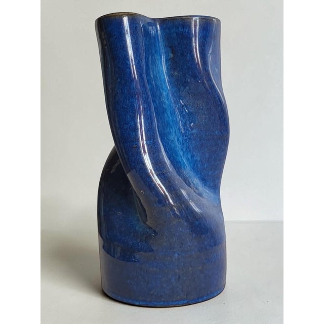Ceramic Stoneware Roller Vase from Puisaye, 1980s For Sale - Image 7 of 7