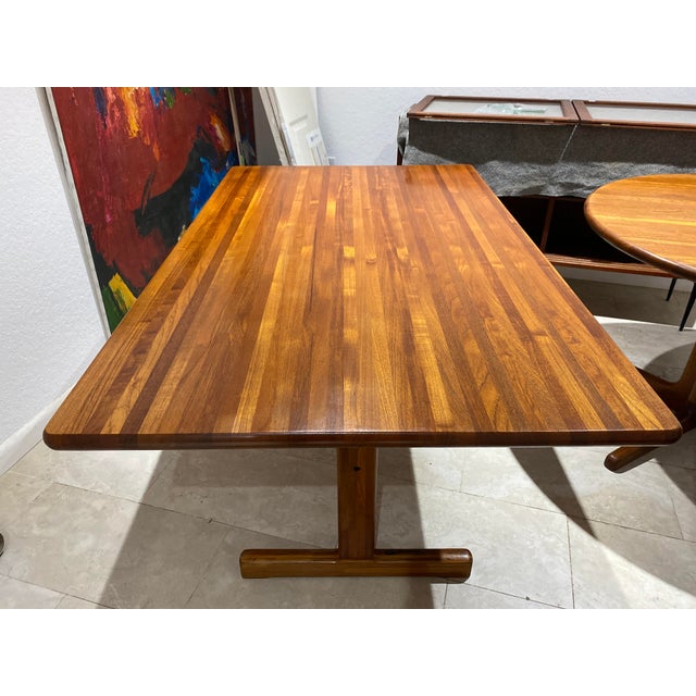 Danish Modern Teak Butcher Block Dining Table Chairish