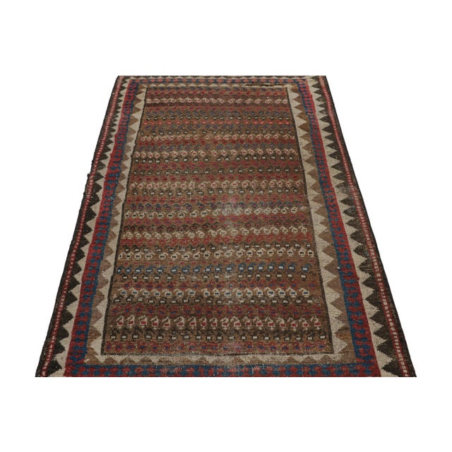 1920s Antique Persian Rug in Brown With Colorful Geometric Patterns, From Rug & Kilim For Sale - Image 5 of 7