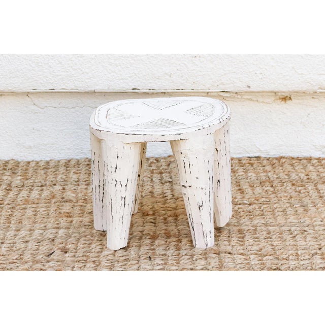 Carved White Nomad Nupe Stool For Sale - Image 4 of 7