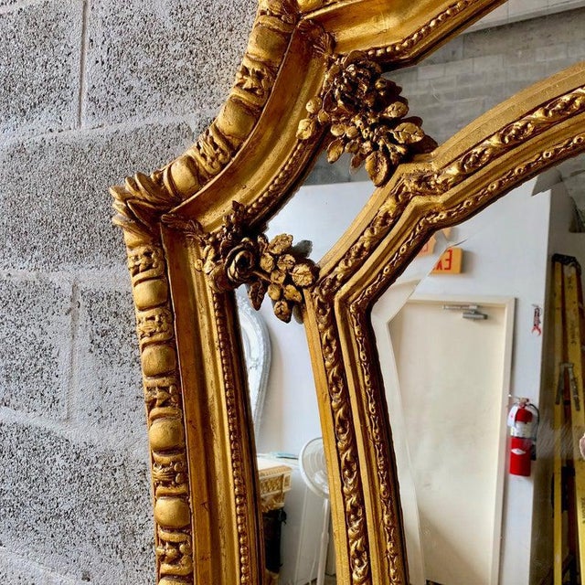 Contemporary French Louis XVIStyle Gold Leaf Floor Mirror Made to