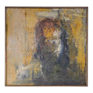 Mid Century Italian Abstract Figural Oil Painting by Lazzaro Donati
