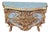 1960s Hand-Carved Rococo Chest of Drawers Blue & Gold Floral Dresser For Sale