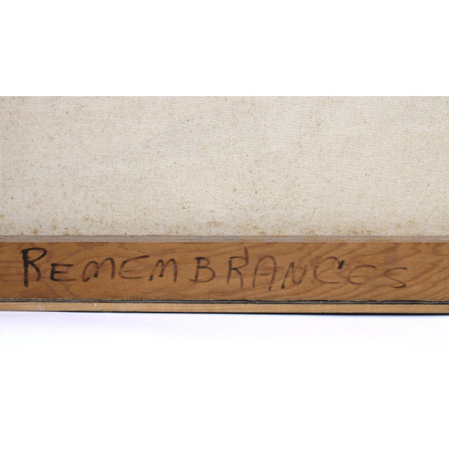 1970s Large Modernist Abstract Oil Painting of Layered Floating Torn Paper For Sale - Image 10 of 10