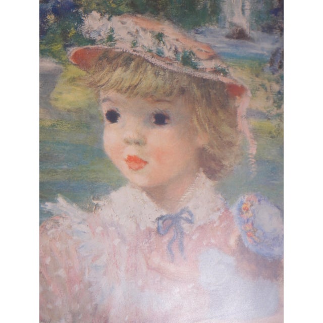Gold Framed Print of Girl W. Doll - Signed For Sale - Image 4 of 13