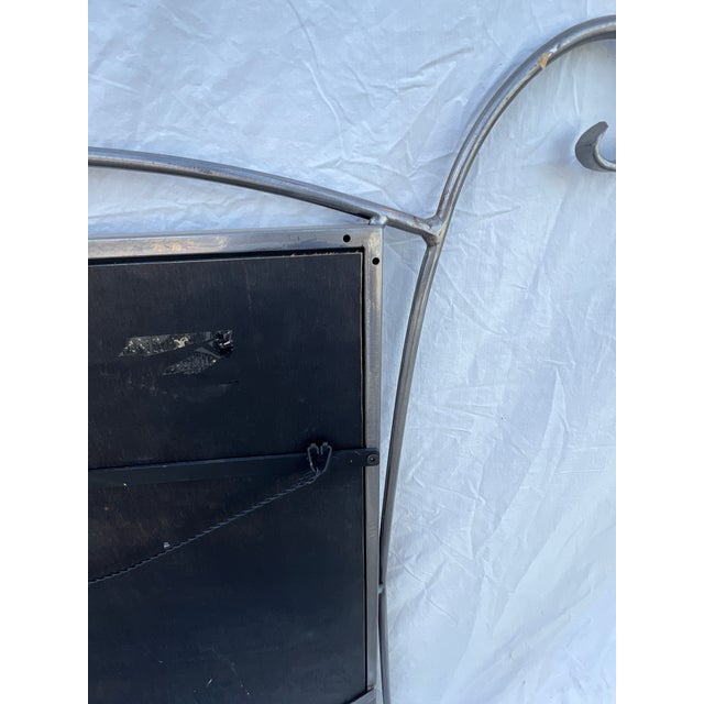 Silver Steel Rod Metal Wall Mirror For Sale - Image 10 of 11