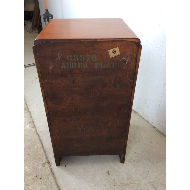 Mid Century Modern Nightstand With Drawer & Drop Front Cabinet by Heywood Wakefield For Sale - Image 16 of 17