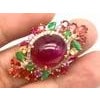 Bochic "Orient" Vintage Ruby, Emerald, Sapphire & Diamond Ring Set In 18K & Silver For Sale - Image 16 of 18