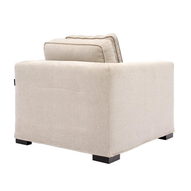 Textile Vintage Roche Bobois Cream Cord Armchairs For Sale - Image 7 of 11