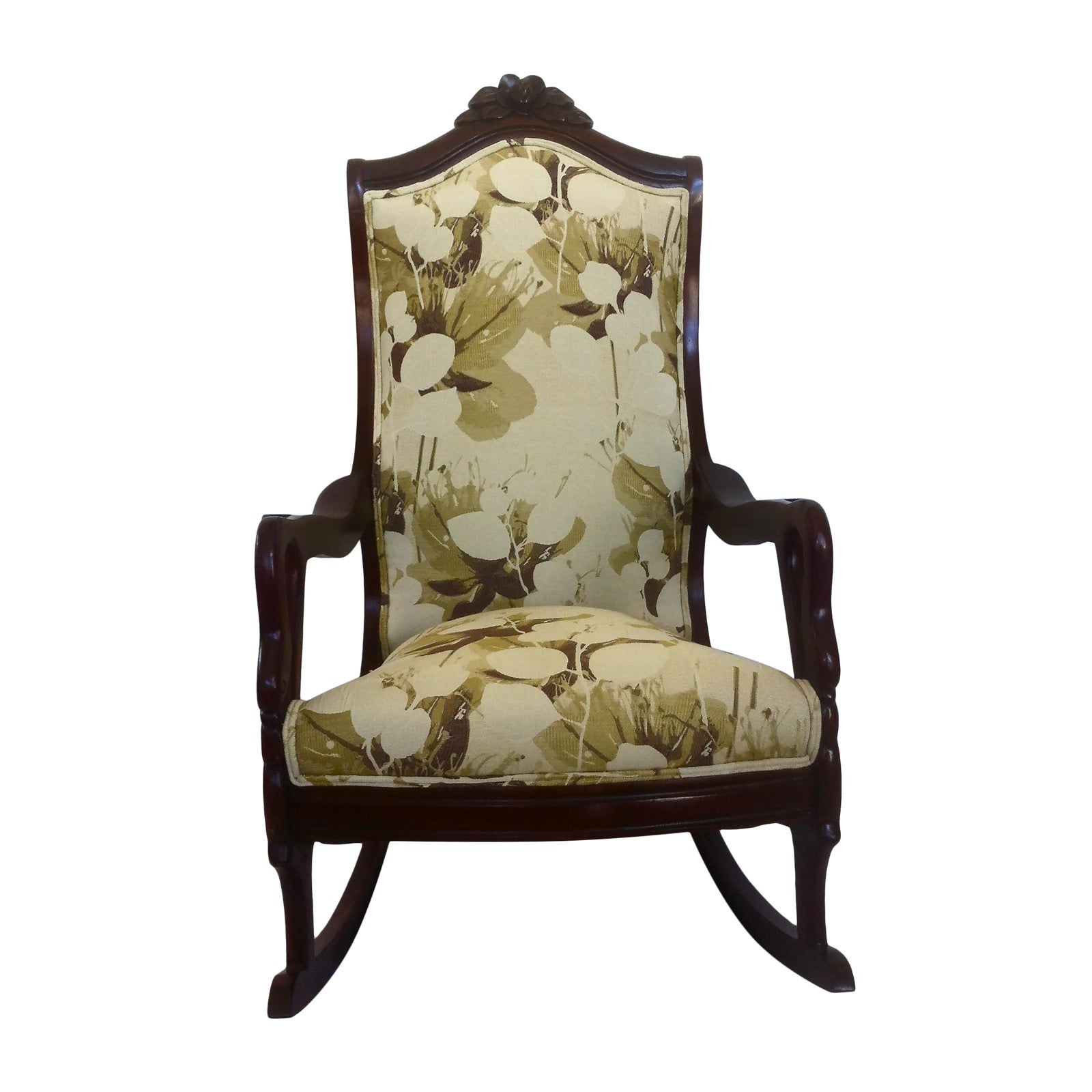 Carved Wood Rocking Chair | Chairish