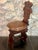 Mid 20th Century Spanish Renaissance Revival Carved Walnut Sgabello Hall Chair With Leather Seat For Sale - Image 4 of 11