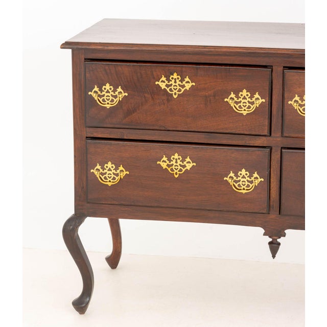 Queen Anne Style Mahogany Sideboard, with six drawers, gilt metal pulls, and shell motif above cabriole legs. 34" H x 72"...
