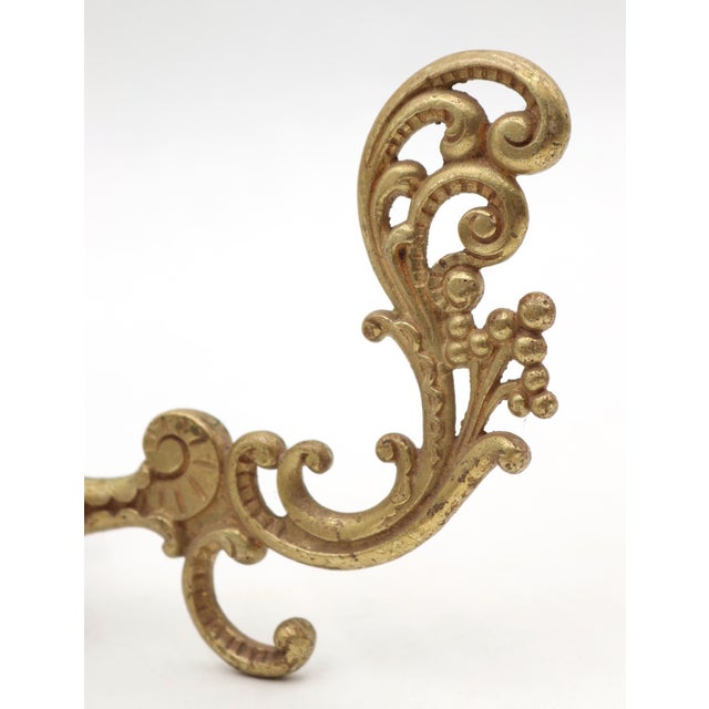 Victorian Victorian Polished Brass Antique Hall Tree Hook For Sale - Image 3 of 6