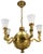 Art Deco Bronze and Frosted Glass Chandelier, 1920 For Sale