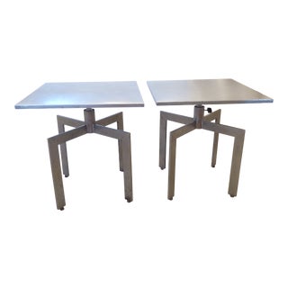 Vintage Modern Steel Side Tables - a Pair For Sale