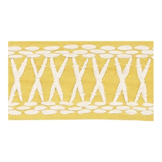 Schumacher X Mary McDonald Tikki Tape Trim in Yellow For Sale