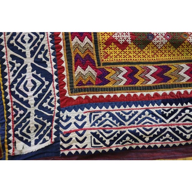 Vintage Hand Embroidered India Wall Hanging, 1920s For Sale - Image 6 of 13