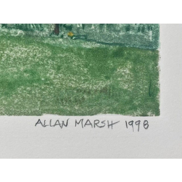 Green Allan Marsh Landscape Watercolor Monotype Painting - Montgomery College Phillips For Sale - Image 8 of 12