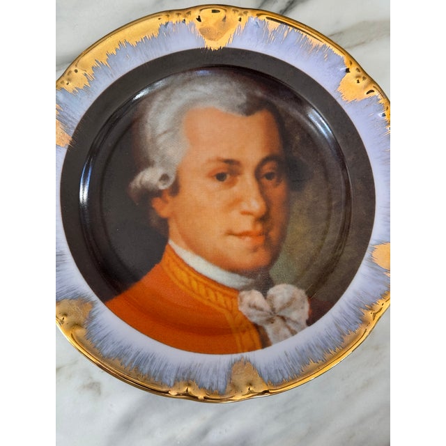 Ceramic Vintage Wolfgang Amadeus Mozart Decorative Plate For Sale - Image 7 of 9