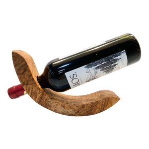 Gravity Wine Bottle Holder, Made of Burl Olive Wood - Beautiful, Sculptural and Great for an Organic or Rustic Setting - See Photos!