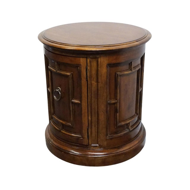 Bernhardt Bernhardt Furniture Solid Cherry Traditional Italian Inspired 28" Round Drum Storage End Table 327-216 For Sale - Image 4 of 13