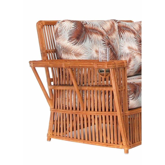 1990s Presidents Stick Reed Rattan Nantucket 3 Seat Sofa For Sale - Image 5 of 8