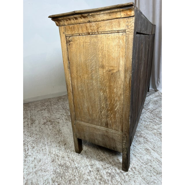 19th Century French Provincial Solid Oak Buffet in Natural Bleached Finish For Sale - Image 4 of 14
