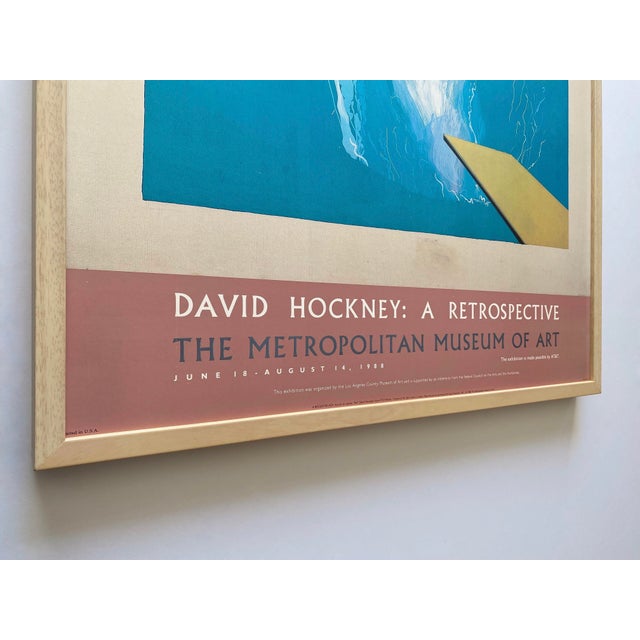David Hockney Vintage 1988 Lithograph Print Framed Museum Exhibition Poster " a Bigger Splash " 1967 For Sale - Image 9 of 18