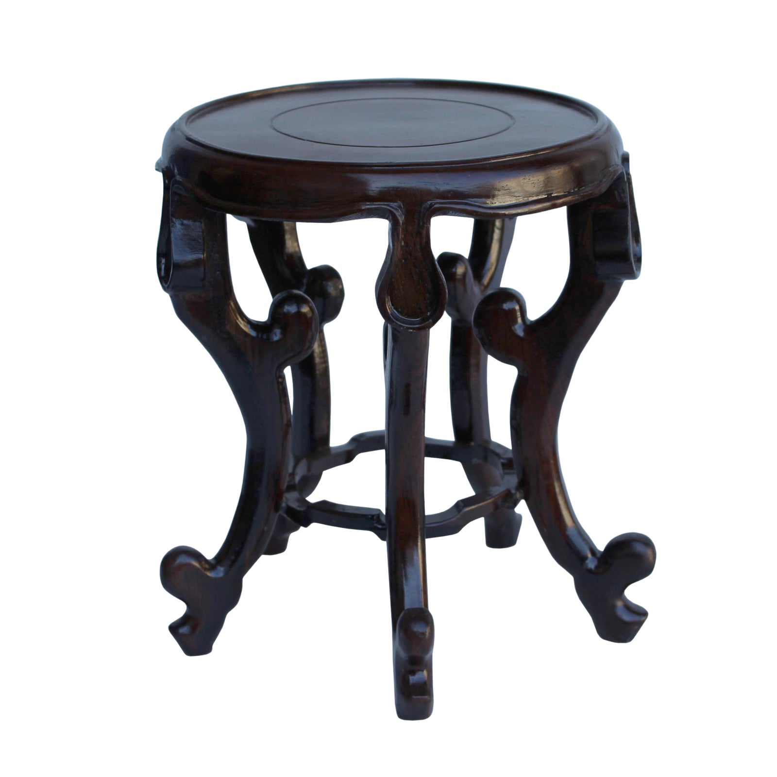 Chinese Brown Wood Round Tall Table Top Stand Display Easel 4.5" Chairish