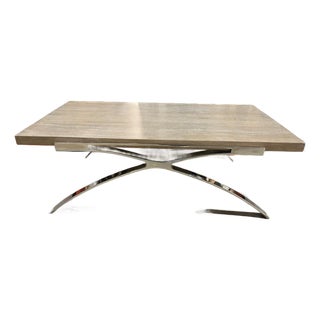 Interlude Home Wood and Aluminum Coffee Table For Sale