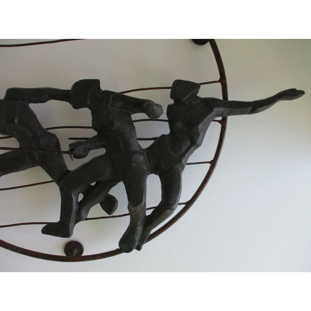 Black Mid Century Modern Dynamic Fencing Sculpture For Sale - Image 8 of 9