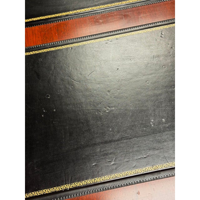 Vintage Kimball Leather Top Solid Wood Executive Desk For Sale - Image 16 of 18