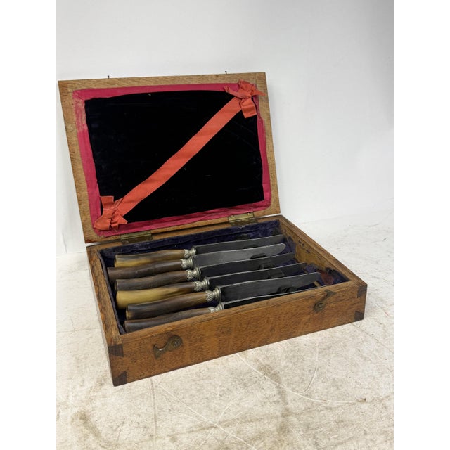1920s Antique Oak and Brass Knife Case, 1920s For Sale - Image 5 of 8