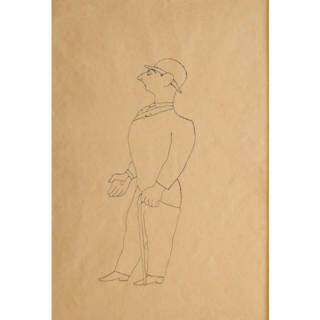 Unknown, Man, China Ink, 1920 For Sale - Image 4 of 4