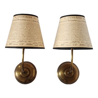 Visual Comfort Vendome Antique Brass Single Light Sconces-A Pair For Sale